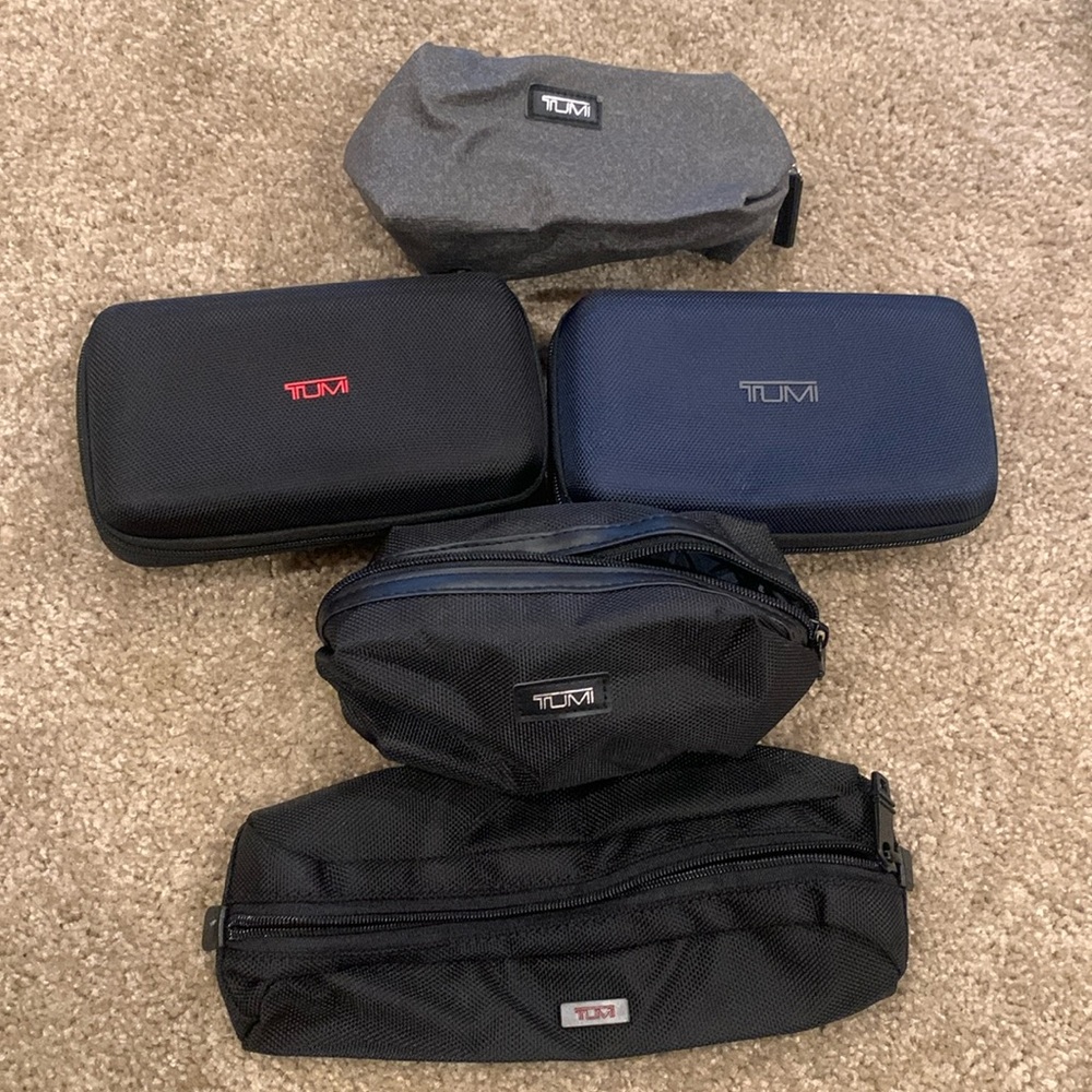 Assortment of TUMI travel bags
